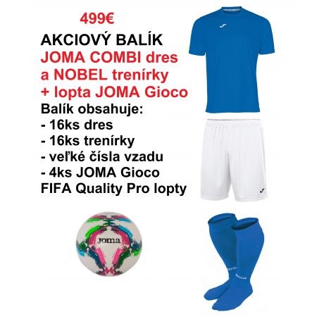 Akciový balík - 16ks Joma COMBI/NOBEL + 4lopty Joma Gioco